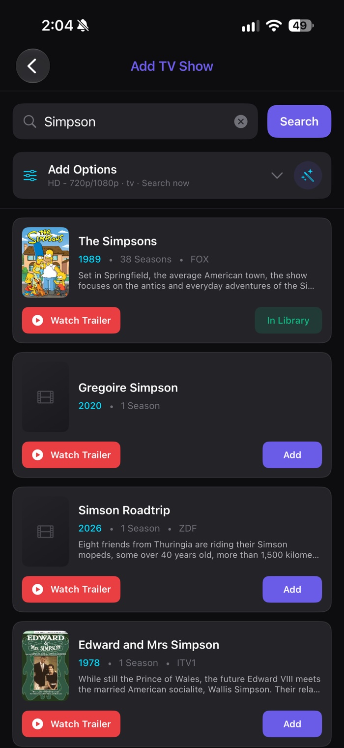 Dragon Media Manager search screen