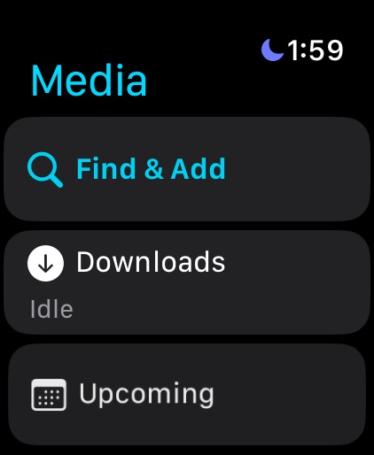 Apple Watch companion with Find & Add, Downloads, and Upcoming